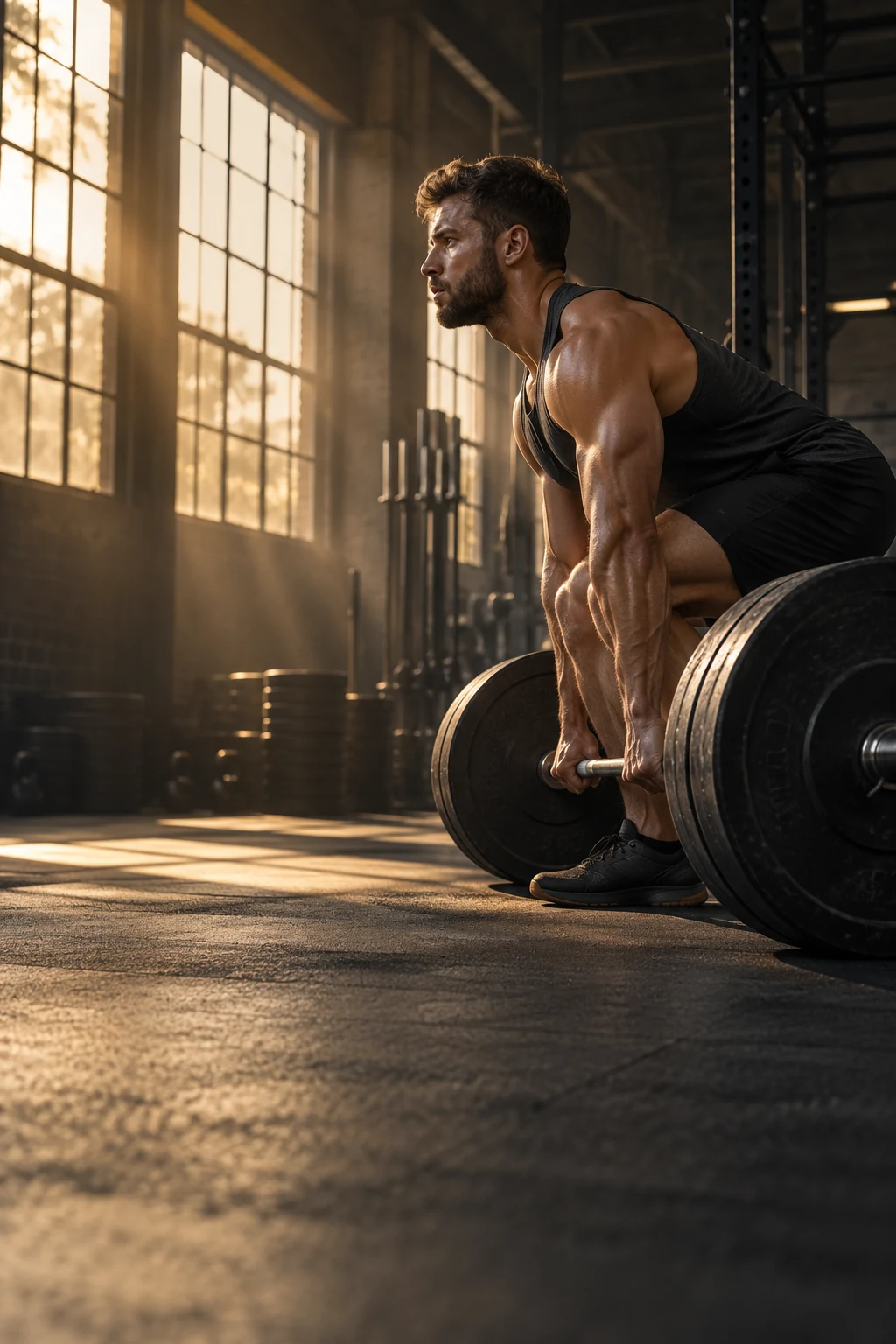 Athlete lifting a barbell at Total Fitness gym Kalkaji South Delhi