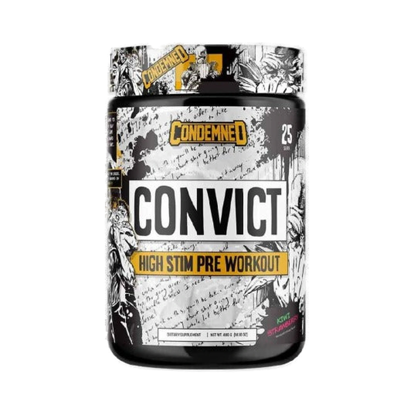 Condemned Labz Convict Pre-Workout — transparent front product packshot