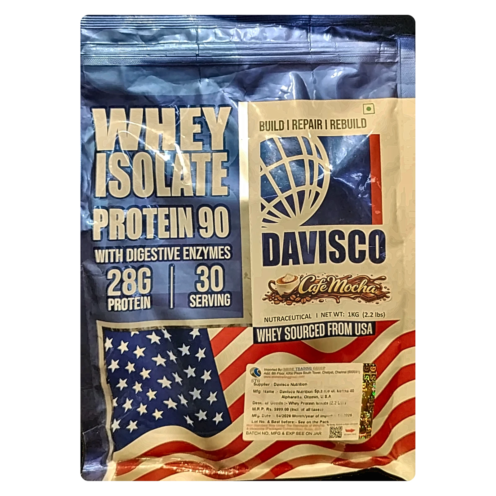 Davisco Whey Isolate Protein – Cafe Mocha packet