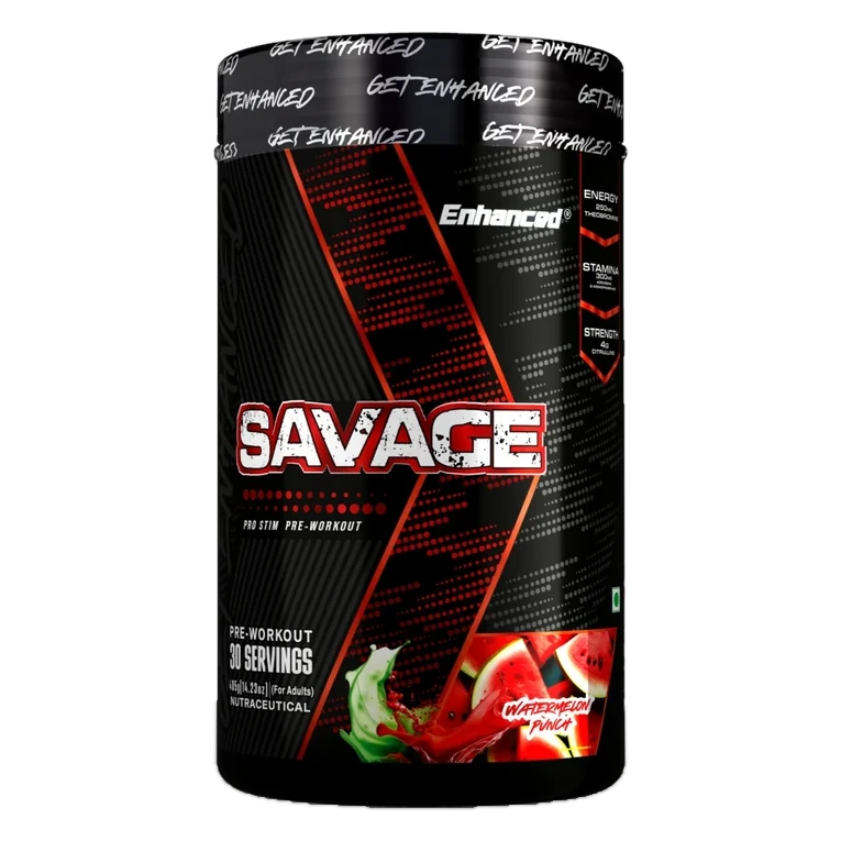 Enhanced Labs Savage Pro Stim Pre-Workout – Watermelon Punch