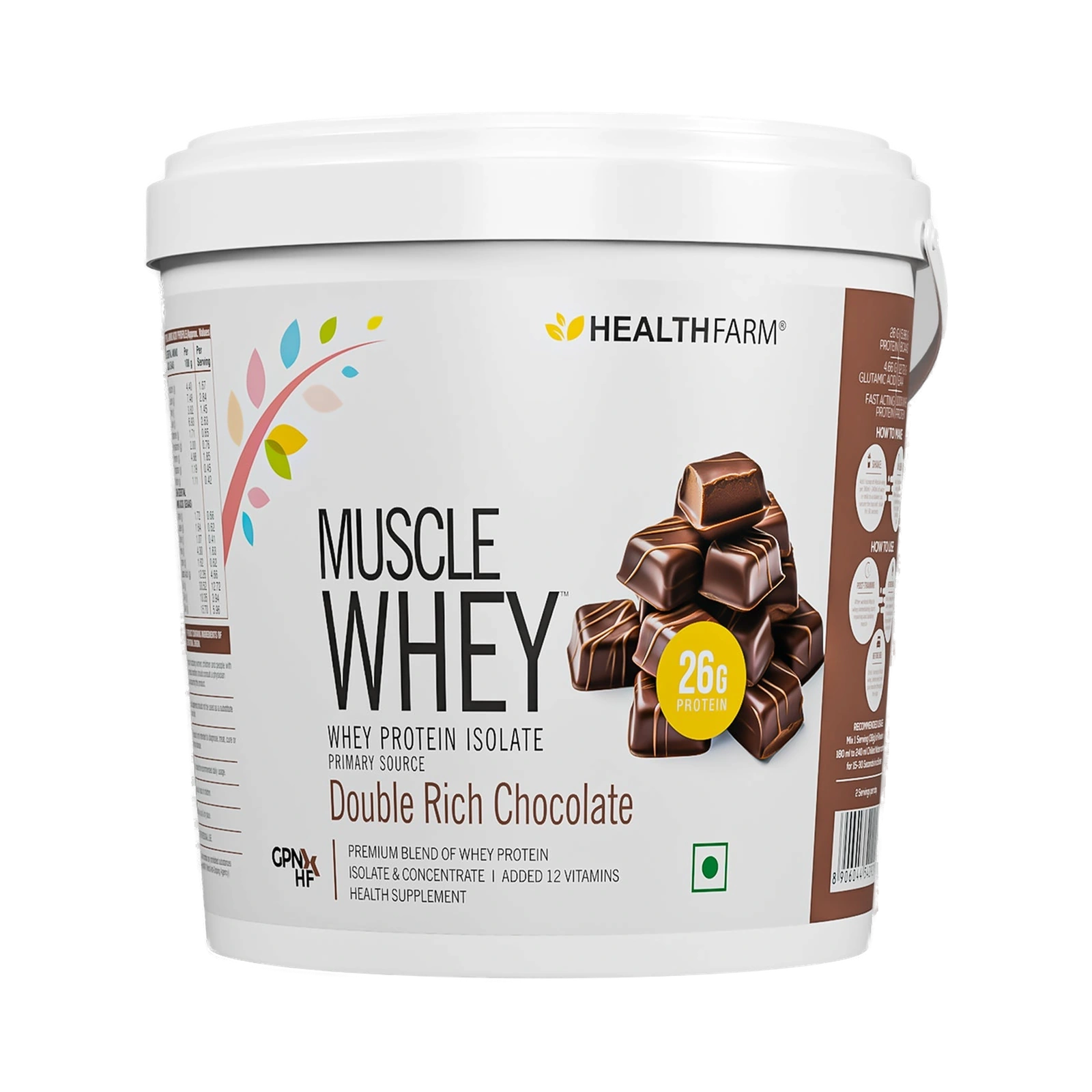 HealthFarm Muscle Whey Double Rich Chocolate 4 kg