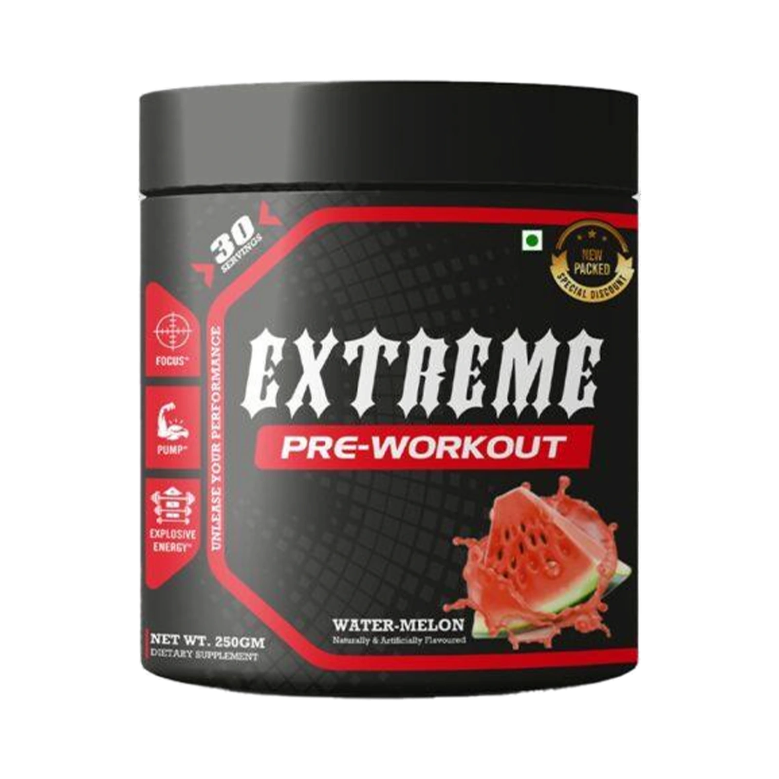 Immortal Pre-Workout — transparent front product packshot