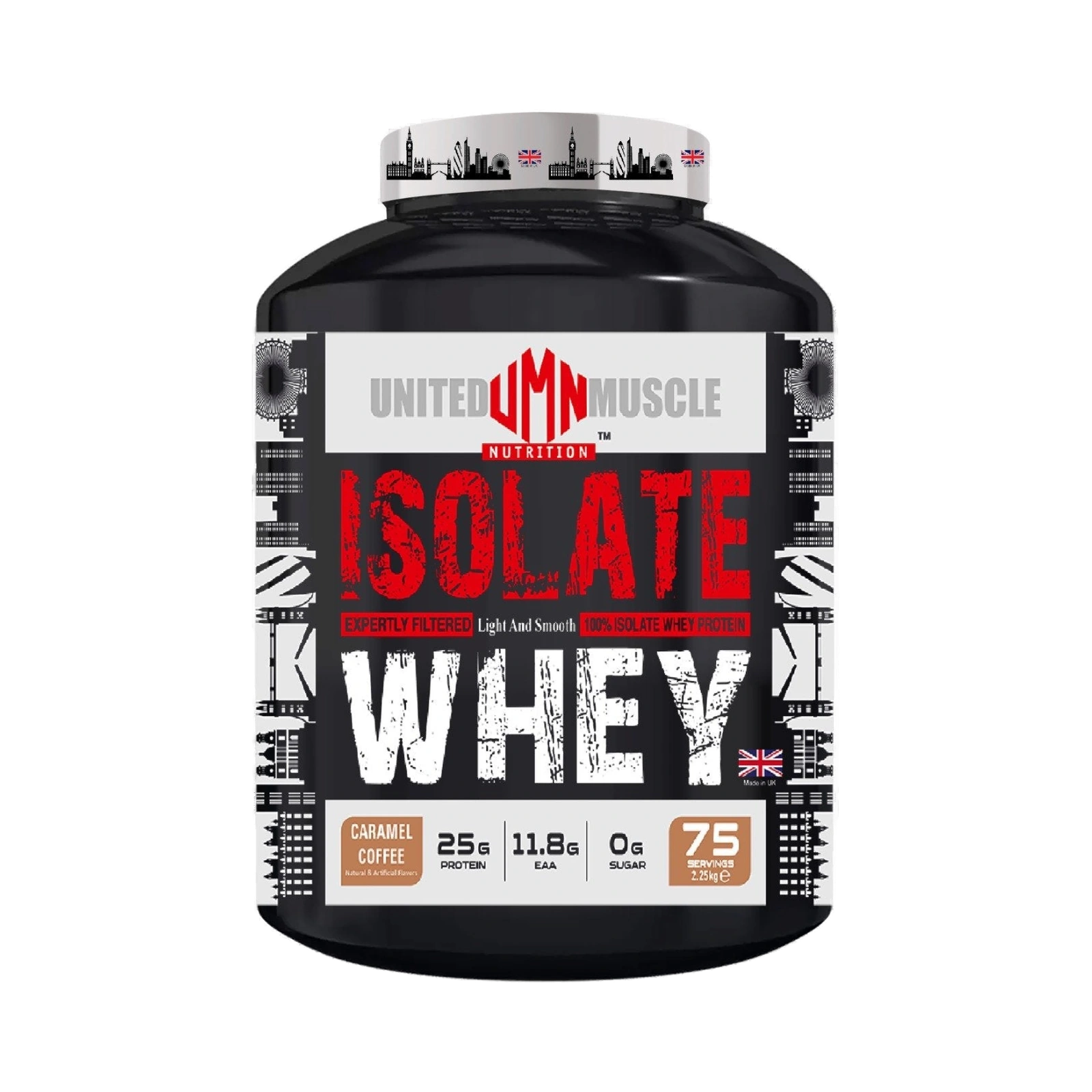 United Muscle Isolate Whey — transparent front product packshot