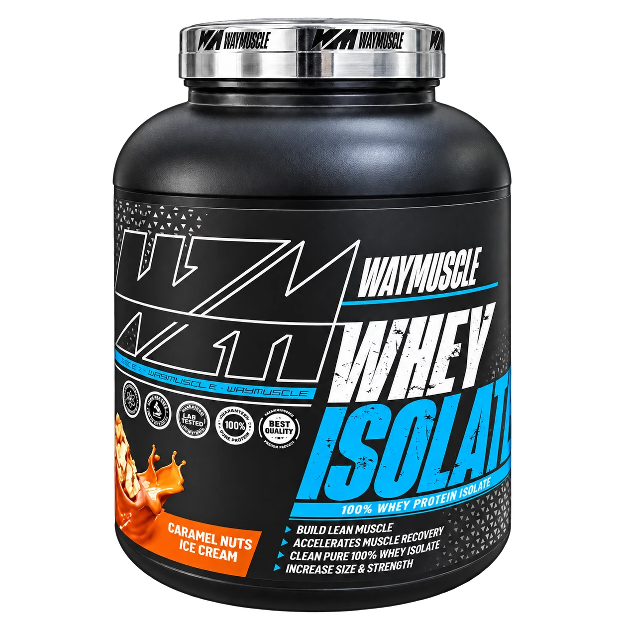 Way Muscle Whey Isolate Caramel Nuts Ice Cream 2 kg pack