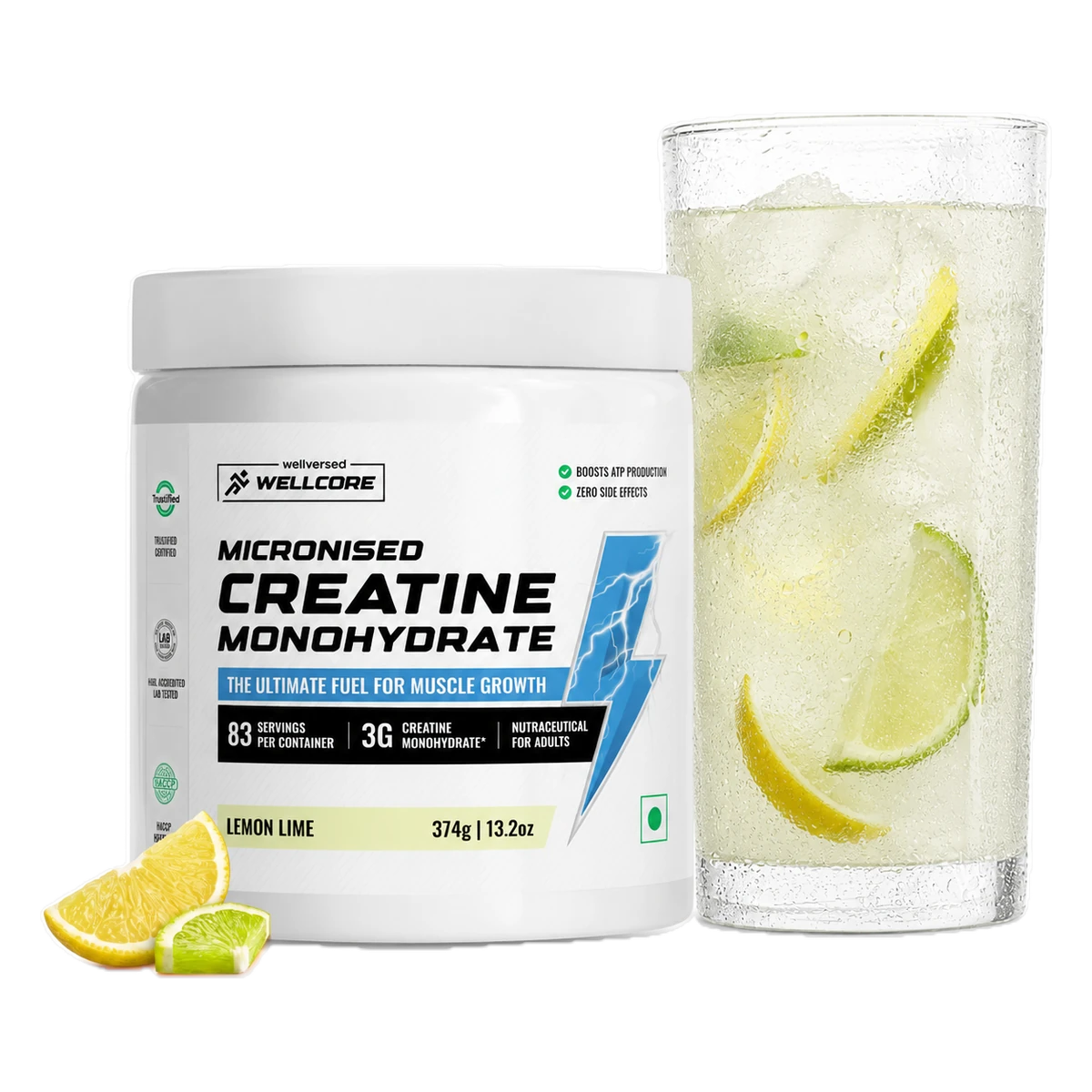 Wellcore Pure Micronised Creatine Monohydrate – Lemon Lime